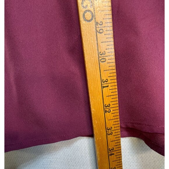 J. Jill Tunic Blouse Womens XL Burgundy Long Sleeve Silk Top Button Front Casual - Picture 7 of 12